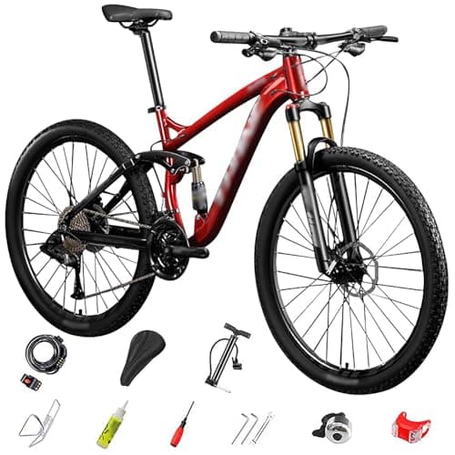 VTT en Aluminium 27,5" pour Adultes, Vélo de Cross-Country à 27 Vitesses, avec Fourche de Suspension verrouillable, Vélo D'extérieur pour Homme Femme A-27.5,27-Speed