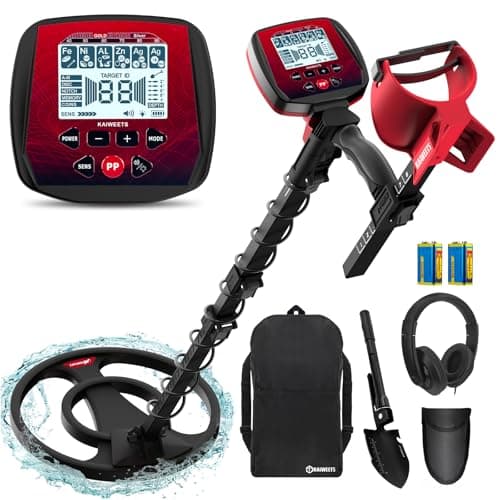 KAIWEETS Détecteur de Métaux Professionnel, Version 2025 Améliorée, 5 Modes de Détection Haute Précision, Bobine Étanche IP68, Écran LCD Couleur, Sensibilité Réglable, Puce DSP Avancée