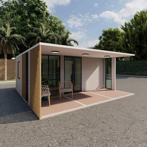 Petites maisons préfabriquées pliantes extensibles de 6,1 m et 12,2 m – Maisons de conteneur mobiles modernes avec 2 à 4 chambres, salon, cuisine et salle de bain séparée humide/sèche