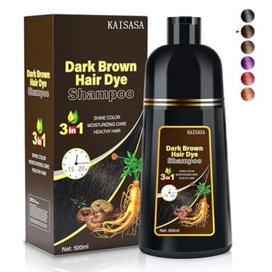 Brun foncé cheveux hommes femmes 3 - en - 1 teinture shampooing pour la couverture grise immédiate Herbal naturel teinture cheveux shampooing