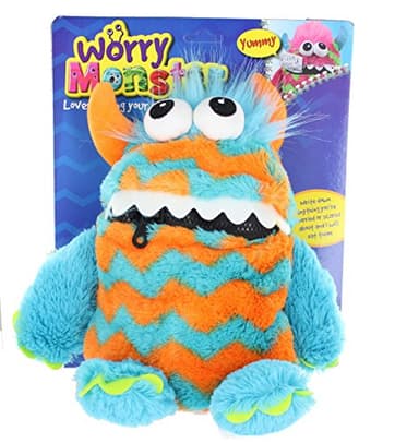 Worry Monster Peluche avale-soucis douce - Bleu et orange