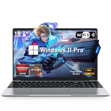 NIAKUN 15.6 Pouces Ordinateur Portable Gaming, AMD Ryzen 5 7430U Processor (up to 4.3Ghz) 32GB RAM 1TB SSD Pc Portable Gamer, Laptop Gaming with Backlit Keyboard, FHD 1920x1080P, 6000mAh, Type-C