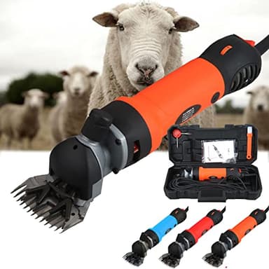 Vinteky 690W Tondeuse à Mouton Electrique 6 Vitesses AjustableTondeuse Mouton électrique Professionnelle Tondeuse pour Laine à Haute Puissance Économie de Travail(Orange)