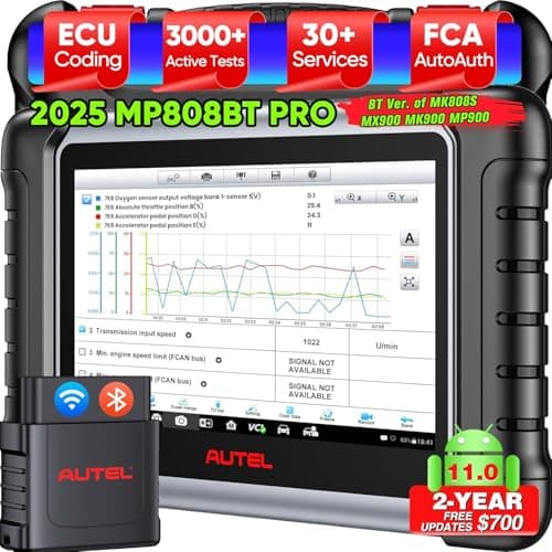 Autel MaxiPRO MP808BT PRO Android 11 [Mises à Jour Gratuit 2 Ans], Codage ECU Niveau Concession 2025, Mise à Niveau de MS906BT MP808S MP808 MP808BT, Bidirectionnel Complet, 30+ Services, Diagnostic OE
