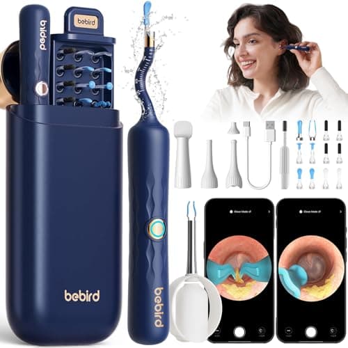 Bebird Otoscope Oreille, 1920P HD Flexible Camera Oreille, Nettoyant Oreille Kit avec Embouts de Remplacement Variés, Nettoyage d'oreille avec Vérificateur/Pelle/Pince/Spatule pour Adultes et Enfants
