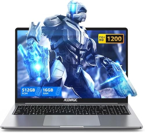 ACEMAGIC Ordinateur Portable 16 Pouces FHD PC Portable Boîtier Métallique 16Go DDR4 512Go SSD Étendre à 2 to,in-tel Quad-Core N97(Jusqu'à 3,6GHz) Dépasser N95/N5095,BT5.0,USB 3,2,Type C,HDMI,Gris