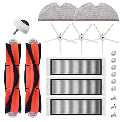 Accessoires pour Xiaomi MI Robot Mijia Roborock S6 S50 S51 Pièces de Rechange pour aspirateur Roborock 2 Pack de brosses principales, filtres Hepa, brosses latérales, Chiffons de Nettoyage