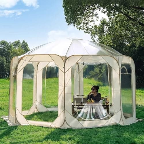 Igloo dôme de jardin – Tente chauffante d'extérieur pour fêtes d'hiver, serre résistante aux intempéries, 8 côtés, 299,7 x 299,7 x 200,7 cm