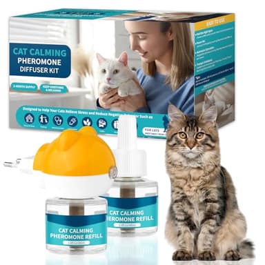 VICSOM Diffuseur Pheromones Chat 3 en 1-60 Jours Diffuseur Feromone pour Chat - Calmant Anti Stress et Réduisent l'Anxiété, Kit Diffuseur Pheromone Chat (1 Diffuseur + 2 Recharges 48 ML)