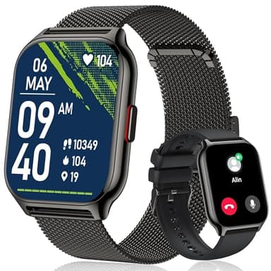 ZOSKVEE Montre Connectée Homme Femme avec Appel Bluetooth, 2,0" HD Smartwatch, 100+ Sportifs, Moniteur de Sommeil Cardiofréquencemètre Tension Artérielle SpO2, Montre Podometre pour Android iOS