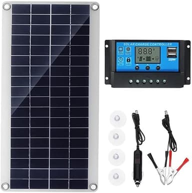 Panneaux solaires 300W 18V flexibles Kit de système silicium monocristallin Module photovoltaïque avec contrôleur charge pour camping-car, bateau, yacht, voyage en plein air,Solar,100A Controller