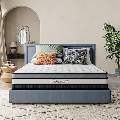 Vesgantti Boxtop Matelas 160x200cm- Épaisseur 30cm -Nova Luxe Matelas-Matelas Hybride-Ressorts Ensachés Indépendant en Mousse à Mémoire de Forme- Multicouches Extra Confort 7 Zones