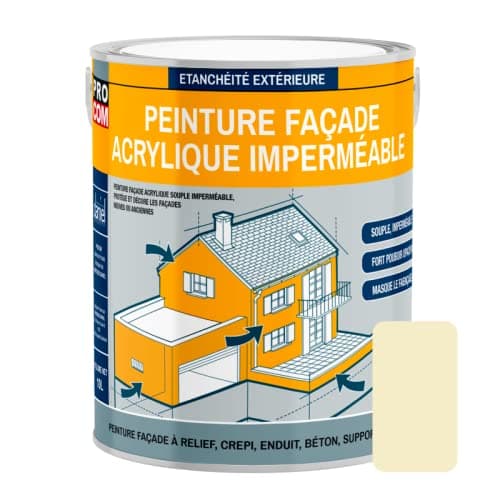 Peinture façade PROCOM crépi, façade à relief, imperméabilisation et protection des façades - Durable jusqu'à 10 ans 2.5 litres
