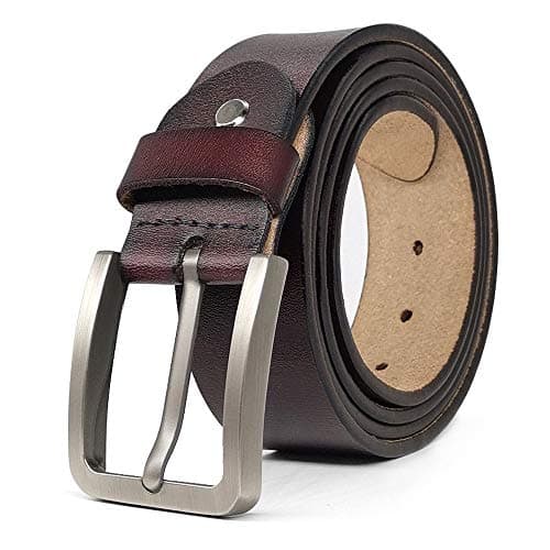 JingHao Ceinture homme grande taille Ceintures en cuir véritable pour Jeans Grande taille S-9XL (57"-59" /ceinture longueur de 160cm, Chocolat)