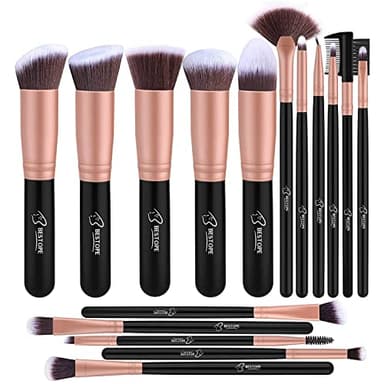 BESTOPE PRO Pinceaux Maquillages Or Rose, Kit Pinceaux Maquillages Professionnel 16pcs, Lot De Pinceaux Maquillage Avec Pinceaux Maquillages Yeux (Rose)