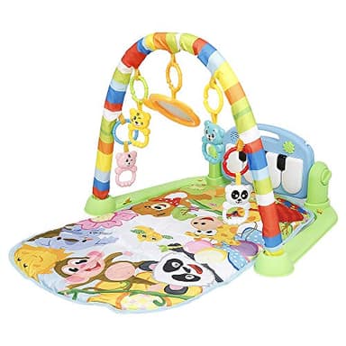 Tapis d'éveil Bébé, Tapis d'éveil et de jeux pour Nouveau-né avec Musique et Lumières,Tapis de Jeu épaissi bébé Fitness Piano pour Naissance en Garçons et Filles, Arches de Jeu et Jouets
