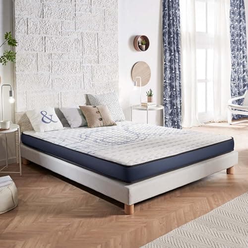 NATURALEX - Matelas PerfectDream 140x190 - Soutien Mousse à mémoire de Forme - Accueil Blue Latex - Confort Équilibré - Respirant - 7 Zones - Réversible - Ergonomique - Pas Cher - Fabriqué en Europe