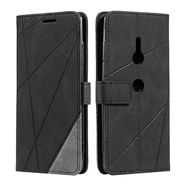 SONWO Coque pour Sony Xperia XZ3, Etui en Cuir PU Portefeuille Housse Fermeture Magnétique und Flip pour Sony Xperia XZ3, avec Fermeture Magnétique, Noir