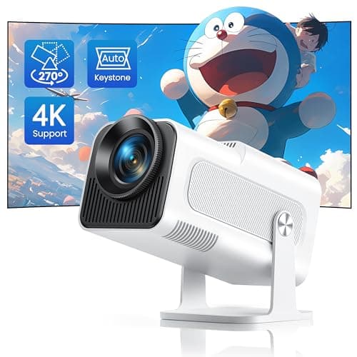 【Auto Keystone】 Mini Vidéoprojecteur 4K Supporté, 20000 Lumens TOPTRO Mini Projecteur Portable FHD 1080P WIFI6 Bluetooth avec Angle 270°, Retroprojecteur Home Cinéma pour iOS/HDMI/USB/TV Stick
