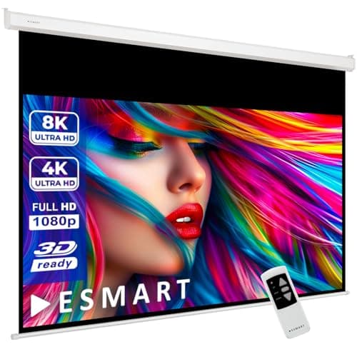 ESMART Professionnel MIMOTO Écran de Projection Moteur 332 x 187 cm (150") 16:9 | Télécommande programmable | Écran de Moteur d'écran de Projection de projecteur électrique de cinéma Maison