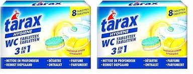 Tarax - Tablettes WC Triple Action - 8 Doses / 200 g (Lot de 2)