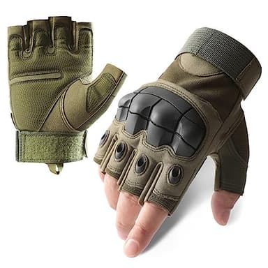 Gants Tactiques Demi-Doigt, Gants Militaires Camouflage, Absorbant les Chocs et Anti-Glissant, Unisexes Gants Extérieur pour Tir, Chasse, Escalade, Randonnée, Camping, Alpinisme, Patinage, Ski