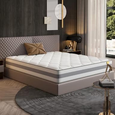 INMOKO Matelas160x200 cm, Matelas à Ressorts ensachés, Hauteur de 25 cm, Soutien en 7 Zones, Design Ergonomique,Durable, réversible, fermeté Moyenne (H3/H4)