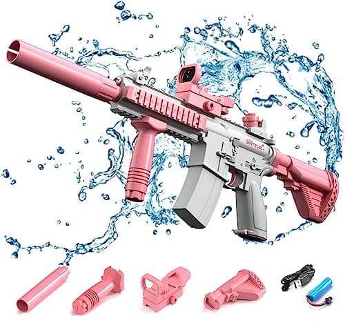 Maxee M416 Pistolet à eau électrique, pistolets à grande portée, pistolets à eau, jouets pour enfants, adultes, été, piscine, fête, plage, plein air M416