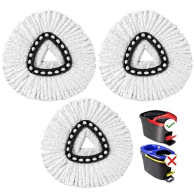 HOMEXCEL Lot de 3 têtes de Rechange compatibles avec Les balais rotatifs Vileda EasyWring - Recharges de tête rotative en Microfibre lavables - Nettoyage Facile
