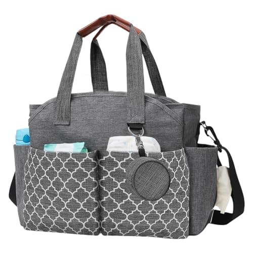 Sac À Langer Pour Bébé, Sac Pour Bebe, Sac À Langer Bandoulière, Rangements Multiples, Sac À Couches De Voyage Avec Bandoulière, Gris, Portable, Imperméable Et Grande Capacité Pour Maman Ou Papa