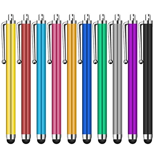 Niaguoji Lot de 10 stylets universels capacitifs pour écran tactile, tablettes, iPad Mini, iPad Pro, iPad Air, smartphones, Samsung Galaxy – Plusieurs couleurs