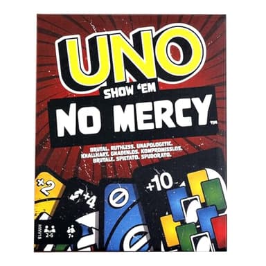Hweyd Uno No Mercy Jeu De Cartes Familial avec 56 Cartes Supplémentaires, Règles Spéciales, Cartes Action Redoutables, Pénalités Plus Sévères