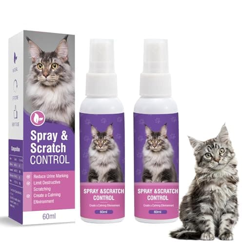Spray Anti Stress Chat 2 Pièces Apaisant Calmant pour Catly Les Chats Pheromones PhéRomones Pheromone Prise Apaiser Conflit FéLines Relaxantes Et Calmantes Agité Stressé Herbe à Catnip M