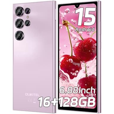 OUKITEL C61 Smartphone Pas Cher Android 15-16(4+12) Go +128Go(TF 1TB) Telephone Portable Pas Cher, 6.88" HD+ Écran, 5150mAh Telephone, 13MP+5MP Téléphone Gaming, 4G Dual SIM/GPS/Fingerprint/Face ID