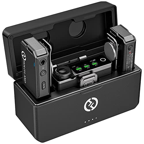 Hollyland Lark Max Micro Cravate sans Fil ENC Annulation Ambiante Bruit, Audio Qualité Studio, 14H Mémoire Embarquée, 22H Utilisation, 250m Portée pour DSLR Caméra Smartphone PC Switcher Caméscope