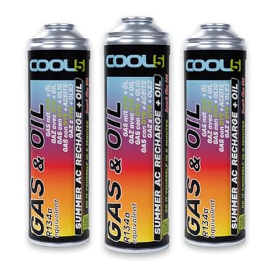 Cool5 Kit complet AC 5 en 1 (3 boîtes 2 en 1 290 g R134a voitures 1995-2016)