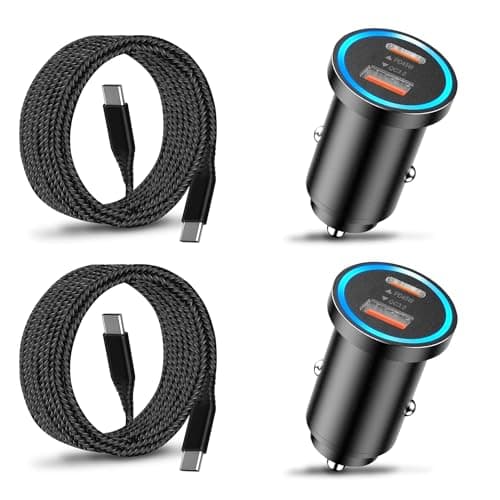 2Pack 45W Chargeur Voiture Rapide pour Samsung Galaxy S24/S25 Plus/S24 Ultra/S22 S23 FE,A16 A56 5G A15 A25 A55 A05S A54 A34 A53 A23 A33 5G,iPhone 15 Pro Allume Cigare USB C 45W &USB A 18W avec Cable