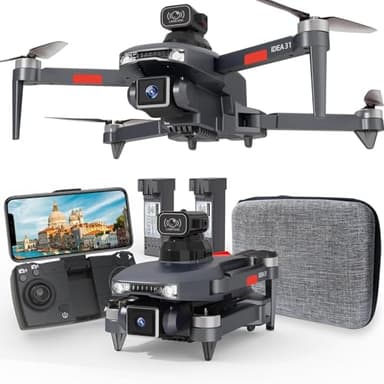TTROARDS 31P Drone avec Caméra 4K Adulte 360° Evitant les Obstacles Moteur sans Balais 5G WiFi Objectif Ajustable 40 km/h Résistant au Vent 4 Maintien d'altitude Drones Pliable avec 2 Batteries