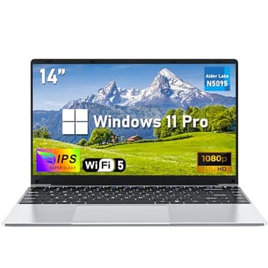 NIAKUN 14 Pouces Ordinateur Pc Portable, 16GB RAM 512GB SSD, N5095 Processeur Laptop(jusqu'à 2,9 GHz), 1920 x 1080 P Notebook, 5000mAh, TF Card, WiFi 5, BT4.2, Windows 11 Pro