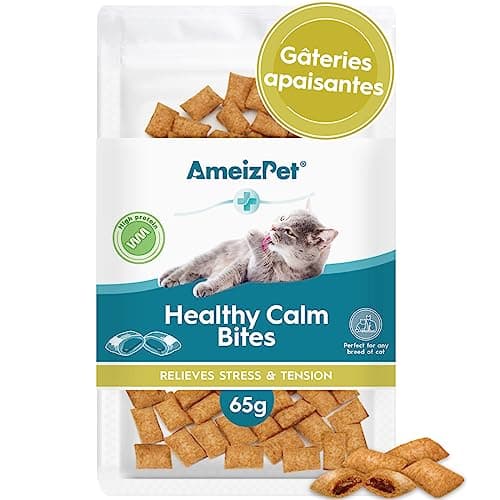 AmeizPet Friandises pour Chat Calmante pour Chat - Tranquillisant Complément Alimentaire 65 g (2.3 oz)