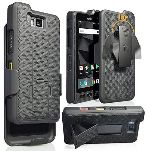 Coque pour téléphone - Avec clip qui tourne et se verrouille à la ceinture - Avec béquille - Pour téléphone Sonim XP8 (XP8800) noir