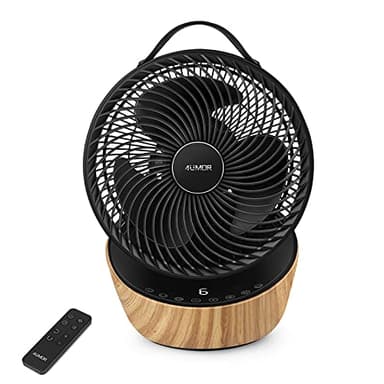 4UMOR Ventilateur Ultra Silencieux 20dB avec Télécommande 1823m³/h Moteur DC Brushless 12 Vitesses 8h Minuterie 3D Oscillation Turbo Ventilateur Circulateur d’Air Ventilateur de Table Bureau Chambre