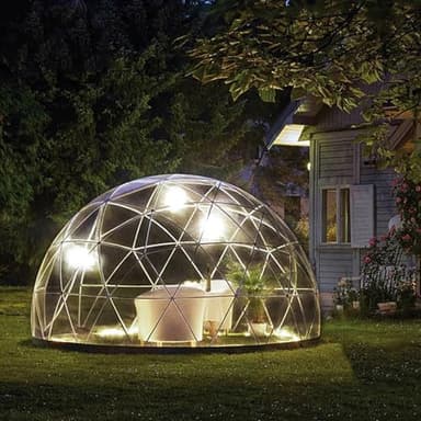twostronking Dôme De Jardin Igloo De 107 Pieds Carrés, Dôme De Maison à Bulles, 12 Pieds De Diamètre, avec Couvercle Transparent, Vue Panoramique à 360 °, Coupe-Vent à 10 Niveaux, Adapté Au Camping