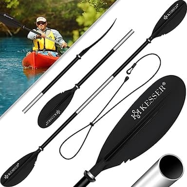 KESSER® Paddle Double pagaie – 4 pièces pour canoë, Kayak, Sup Stand-Up Paddle, Paddle, 228 cm, Aluminium Super léger pour canoë, Paddle, Kayak, Planche de Surf, Bateau