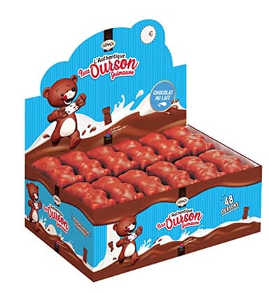 Cémoi - Présentoir L’Authentique Petit Ourson Guimauve, Chocolat au Lait – Fabriqué en France 48 Pièces Lot de 2 (720 g x 2)