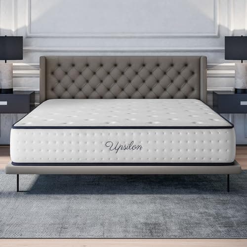 COSMOS - Matelas Upsilon 140x190-30 cm - Hybride - Ressorts Ensachés - Accueil Mousse à mémoire + Blue Latex - Confort Ferme - 7 Zones - Réversible - Sommeil Isolé - Fabriqué en Europe