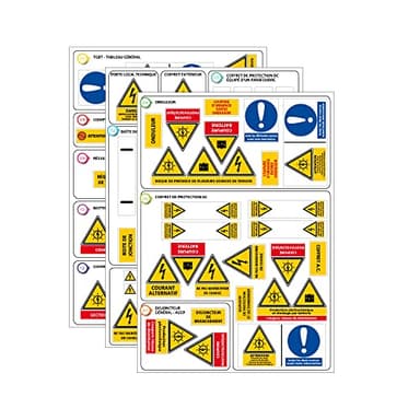 Signalétique.biz - Kit 65 Étiquettes Photovoltaïques + Notice - Conforme CONSUEL & UTE C 15-712