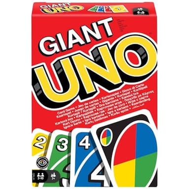 Mattel games UNO Géant, Jeu de société et Familial avec 108 Cartes géantes, GRL91