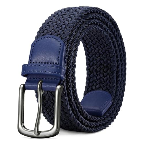 LAKIDAY Ceinture Élastique Tressée pour Homme et Femme Bleu Largeur 3,5 cm Longueur 130 cm Ceinture Extensible Confortable