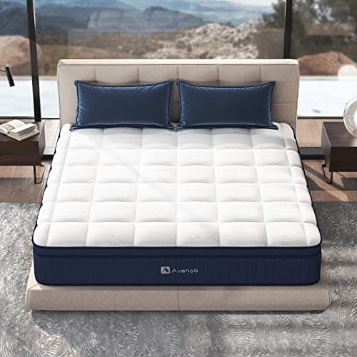 Avenco Matelas 90×190 h2, Épaisseur 25 cm, Matelas Latex 3 Zones de Soutien, Matelas à Ressorts Ensachés, Mousse à Mémoire en Fibre de Bambou, Luxueux Matelas en Tissu Tencel Respirant, Soutien Ferme